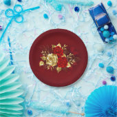 Drie sieradenrozen papieren bordje (Feest)