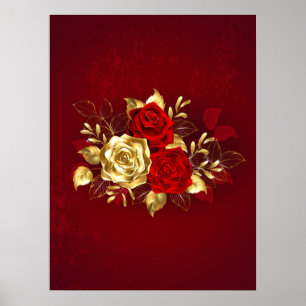 Drie sieradenrozen poster