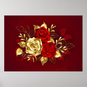 Drie sieradenrozen poster