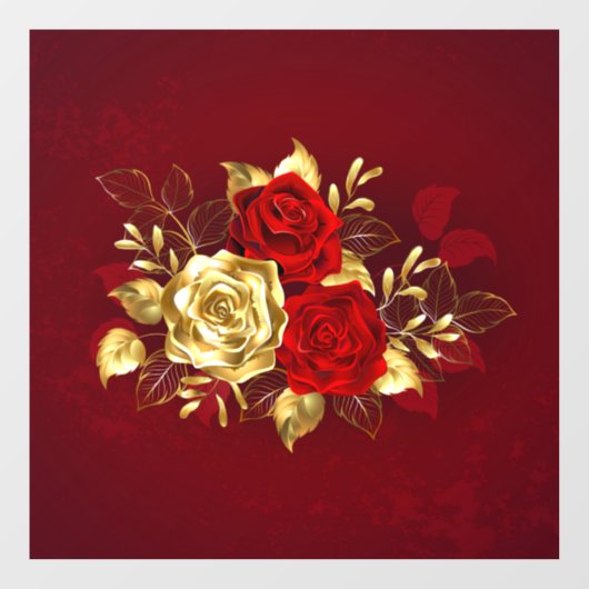 Drie sieradenrozen raamsticker (Vel)