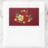 Drie sieradenrozen rechthoekige sticker (Tas)