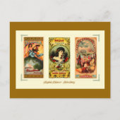 Drie sigarenetiketten briefkaart (Voorkant)