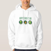 Drie Sint-Paddy's Day-Icon's White Hoodie (Voorkant)