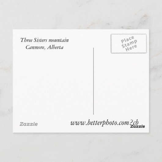 DRIE SISTERS MOUNTAIN BRIEFKAART (Achterkant)