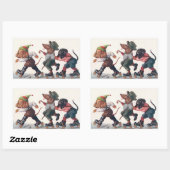 Drie Skateboarden - een grappig dier Rechthoekige Sticker (Vel)