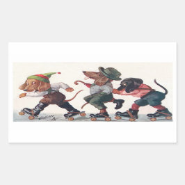 Drie Skateboarden - een grappig dier Rechthoekige Sticker