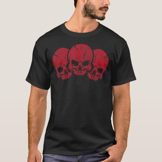Drie skeletskulls Creepy Monster Face Spooky H T-shirt (Voorkant)