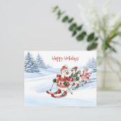 Drie Skiënde Eenden Briefkaart (Staand voorkant)