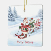 Drie Skiënde Eenden Keramisch Ornament (Links)