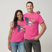 Drie Skulls Happy Independence Day 4e juli am T-shirt (Unisex)