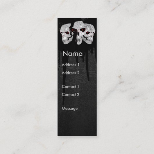 Drie Skulls Mini Visitekaartje (Voorkant)