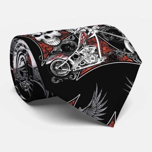 Drie Skulls Stropdas (Opgerold)