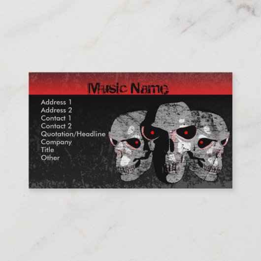Drie Skulls Visitekaartje (Voorkant)