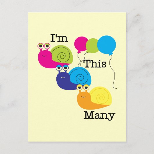 Drie slakken Ik ben zo veel Tshirts en geschenken Briefkaart (Voorkant)