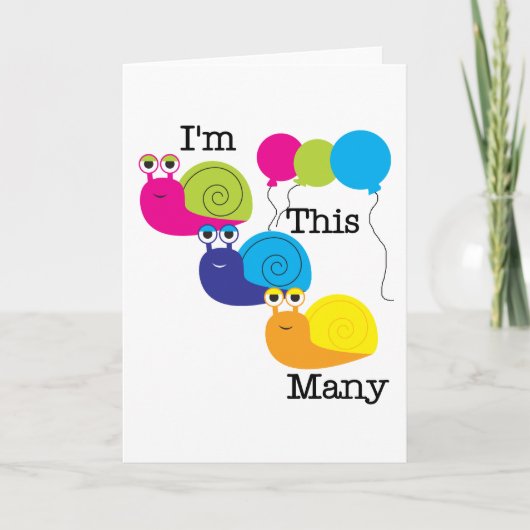 Drie slakken Ik ben zo veel Tshirts en geschenken Kaart (Voorkant)