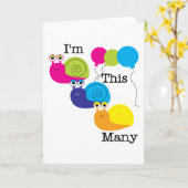 Drie slakken Ik ben zo veel Tshirts en geschenken Kaart (Gele Bloem)