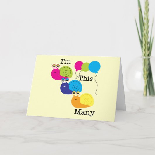 Drie slakken Ik ben zo veel Tshirts en geschenken Kaart (Voorkant)