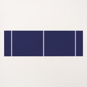 Drie slanke witte strepen marineblauwe achtergrond yogamat (Achterkant (horizontaal))