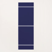 Drie slanke witte strepen marineblauwe achtergrond yogamat (Achterkant)