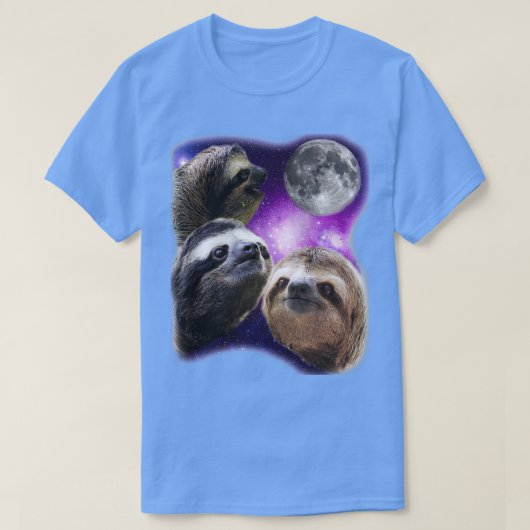 Drie sleuven die naar de Moon Funny Parody kijken T-shirt (Design voorkant)
