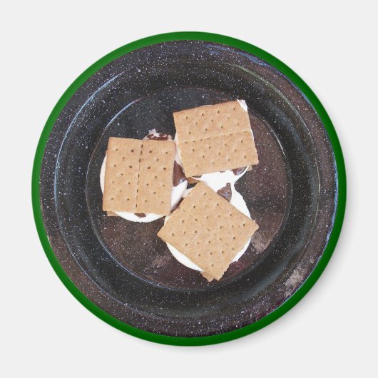 Drie S'mores op een Campingbord Magneet (Voorkant)