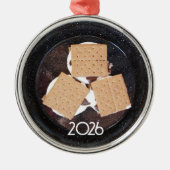 Drie S'mores op een metalen kampplaatornament Ornament (Voorkant)