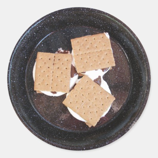 Drie S'mores op een Sticker van het Bord van het k (Voorkant)