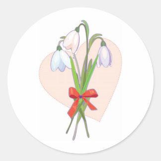 Drie sneeuwklokjes ronde sticker