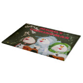 Drie Sneeuwmannen Kerst Snijplank (Hoek)