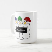 Drie Sneeuwmannen met Sneeuw Bord Koffiemok (Voorkant links)
