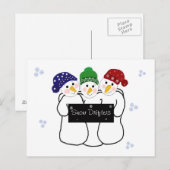 Drie Sneeuwmannen Sneeuw Drifters Briefkaart (Voorkant / Achterkant)