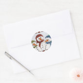 Drie Sneeuwmannen Sticker (Envelop)