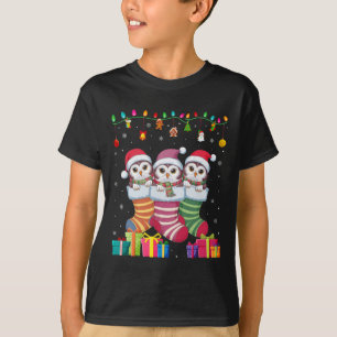 Drie Sneeuwuil In Sok Grappige Jongens Meisjes Kin T-shirt