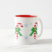 Drie snoepstokken tweekleurige koffiemok (Voorkant rechts)