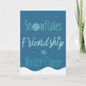 Drie Snowflakes, Vriendschap en winterkamer Feestdagen Kaart (Voorkant)