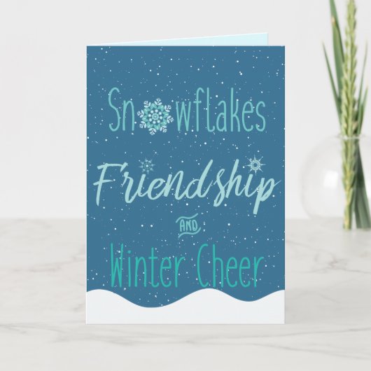 Drie Snowflakes, Vriendschap en winterkamer Feestdagen Kaart (Voorkant)
