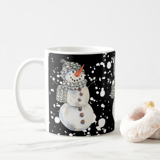 DRIE SNOWMAN-Mok Koffiemok (Met donut)