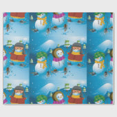 Drie Snowman-pakpapier Cadeaupapier (Vlak)