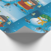 Drie Snowman-pakpapier Cadeaupapier (Hoek)