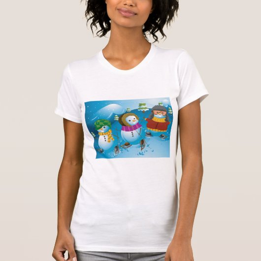 Drie Snowman Womens T-Shirt (Voorkant)