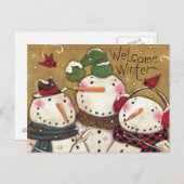 Drie Snowmen Briefkaart (Voorkant / Achterkant)