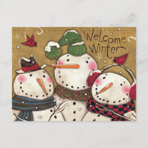 Drie Snowmen Briefkaart