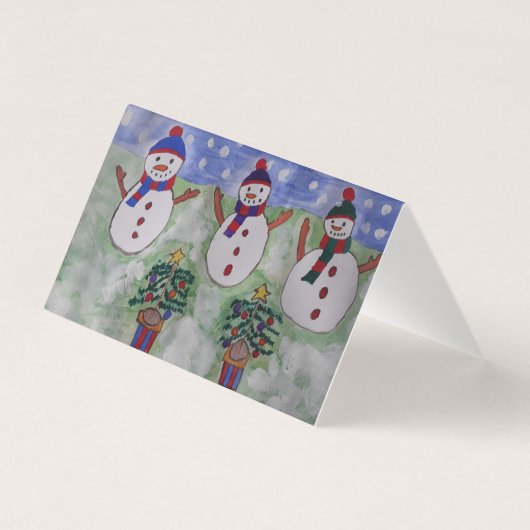 Drie Snowmen-kerstKaart Kaart (Achterkant)