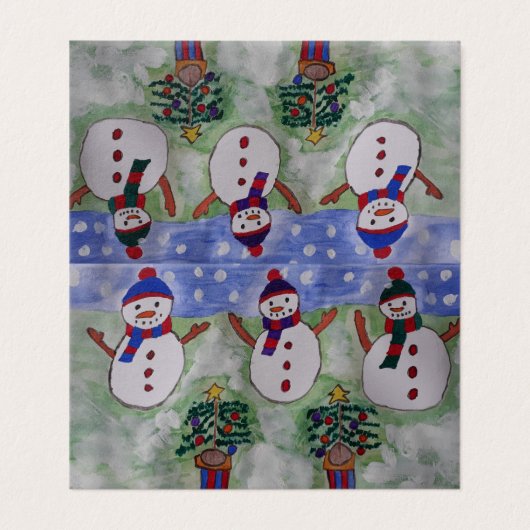 Drie Snowmen-kerstKaart Kaart (Buitenkant ongevouwen)