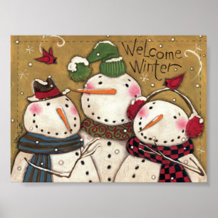 Drie Snowmen Poster