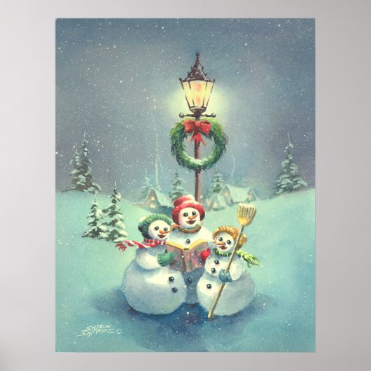 DRIE SNOWMEN VAN SHARON SHARPE POSTER (Voorkant)