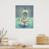 DRIE SNOWMEN VAN SHARON SHARPE POSTER (Keuken)