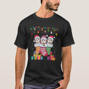 Drie Snowy Owl in Sock Funny Boys Meisjes Kinder C T-shirt