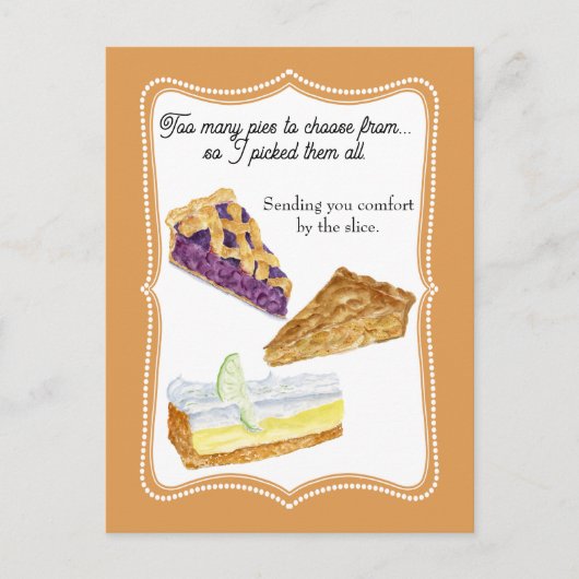 Drie soorten comfort briefkaart (Voorkant)