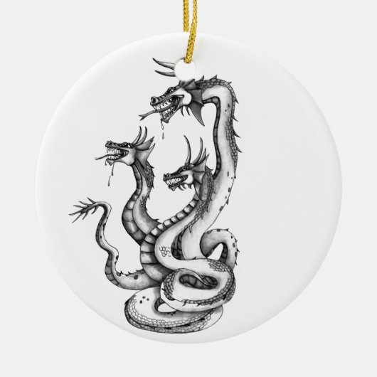Drie soorten Hydra-ontwerp Keramisch Ornament (Voorkant)